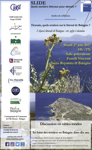 L'OEC, partenaire de la réunion sur les futurs sentiers littoraux de la Balagne L'OEC, partenaire de la réunion sur les futurs sentiers littoraux de la Balagne