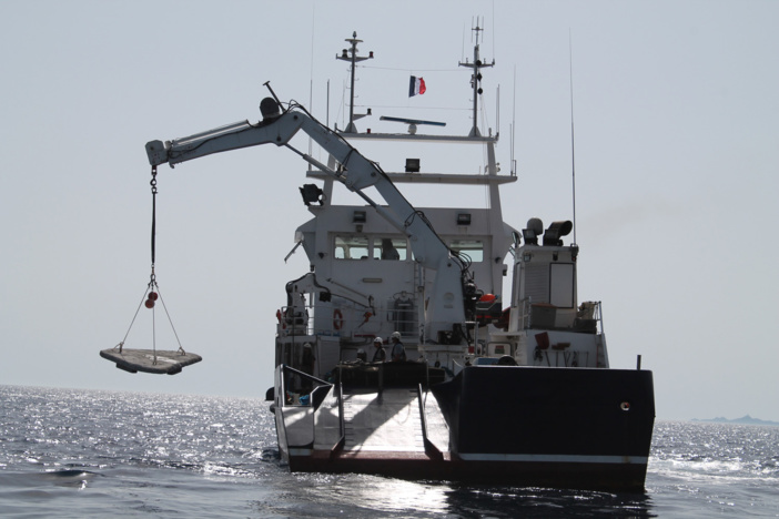 Mise en place de récifs artificiels sur Aiacciu au Ricantu Mise en place de récifs artificiels sur Aiacciu au Ricantu