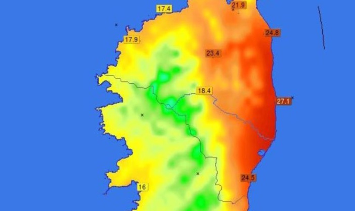 27,8° relevé ce mardi à Alistru et 24,8° à Bastia, de nouveaux records sont tombés en Corse