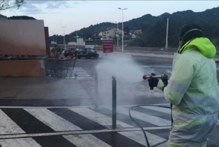 Les espaces publics désinfectés