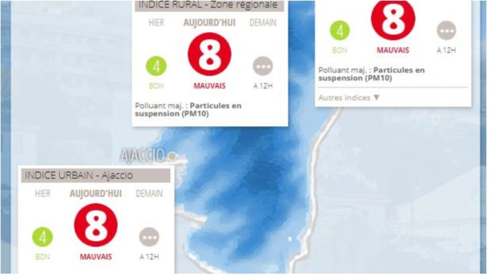 Pollution de l’air : En Corse, les particules du désert, et celles de Tchernobyl 