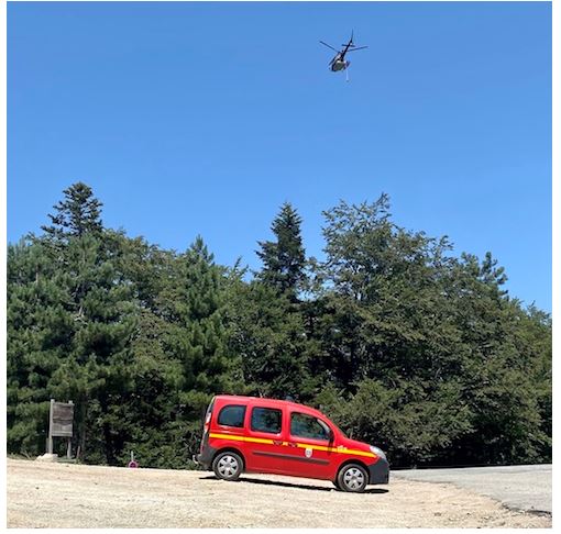 Ghisoni : un départ de feu de forêt au Col de Verde 