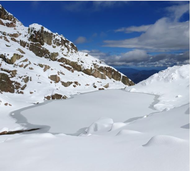 Lac de Puzzolu gelé