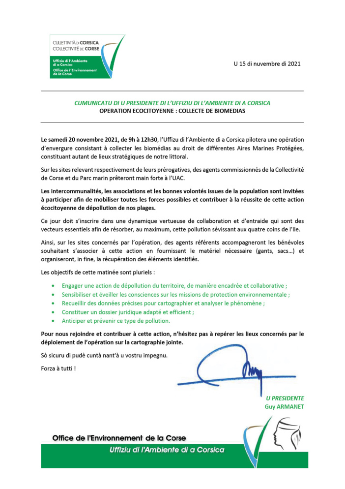 Opération "Collecte de Biomédias" Opération "Collecte de Biomédias"