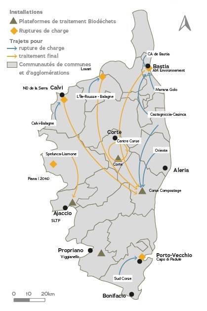 Figure 19 : Les circuits de collecte des biodéchets (OEC, EPCI, SYVADEC) Figure 19 : Les circuits de collecte des biodéchets (OEC, EPCI, SYVADEC)