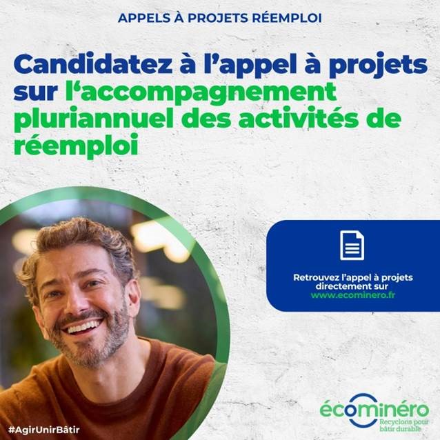 Ecominéro lance son appel à projets de soutien pluriannuel des acteurs du réemploi ! Ecominéro lance son appel à projets de soutien pluriannuel des acteurs du réemploi !
