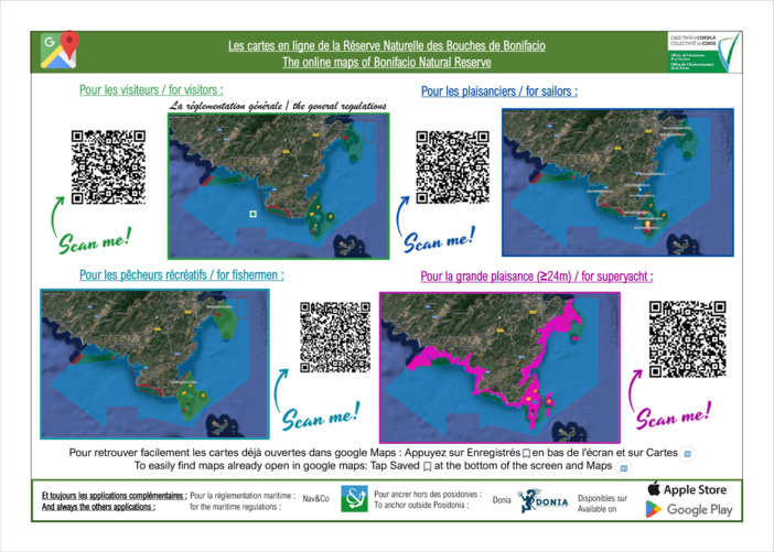 La réserve Naturelle des Bouches de Bonifacio - cartes en ligne