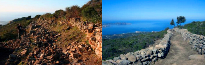 Crédit photos OEC – Sentier du patrimoine de LUMIO (avant/après)