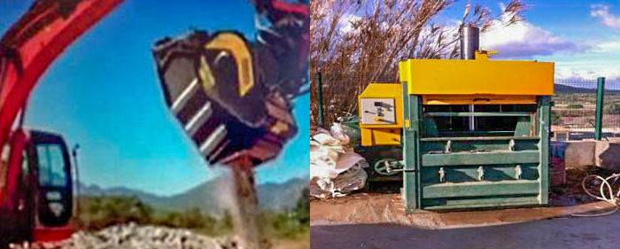 Godet concasseur / Compacteur à cartons Godet concasseur / Compacteur à cartons