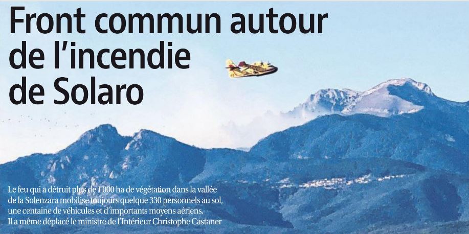 Front commun autour de l'incendie de Solaro 