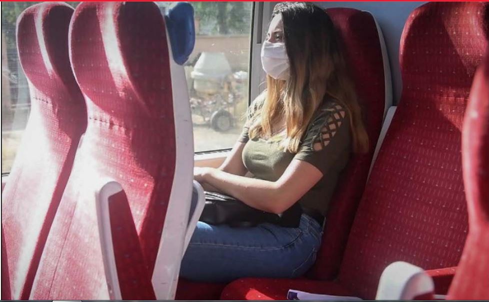 Passagers masqués, distances et gel, le nouveau train
