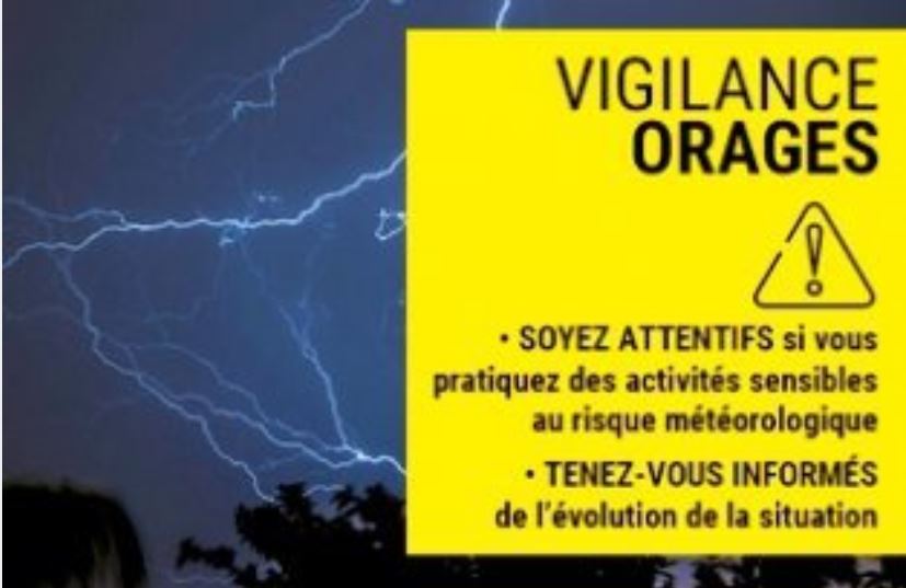 Vigilance Jaune orages en Corse jusqu'à 15h00 ce lundi