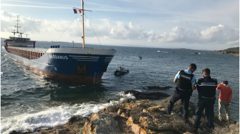 Mare latinu : L’échouement du Rhodanus en 2019 à Bonifacio : le pilote du cargo dormait.