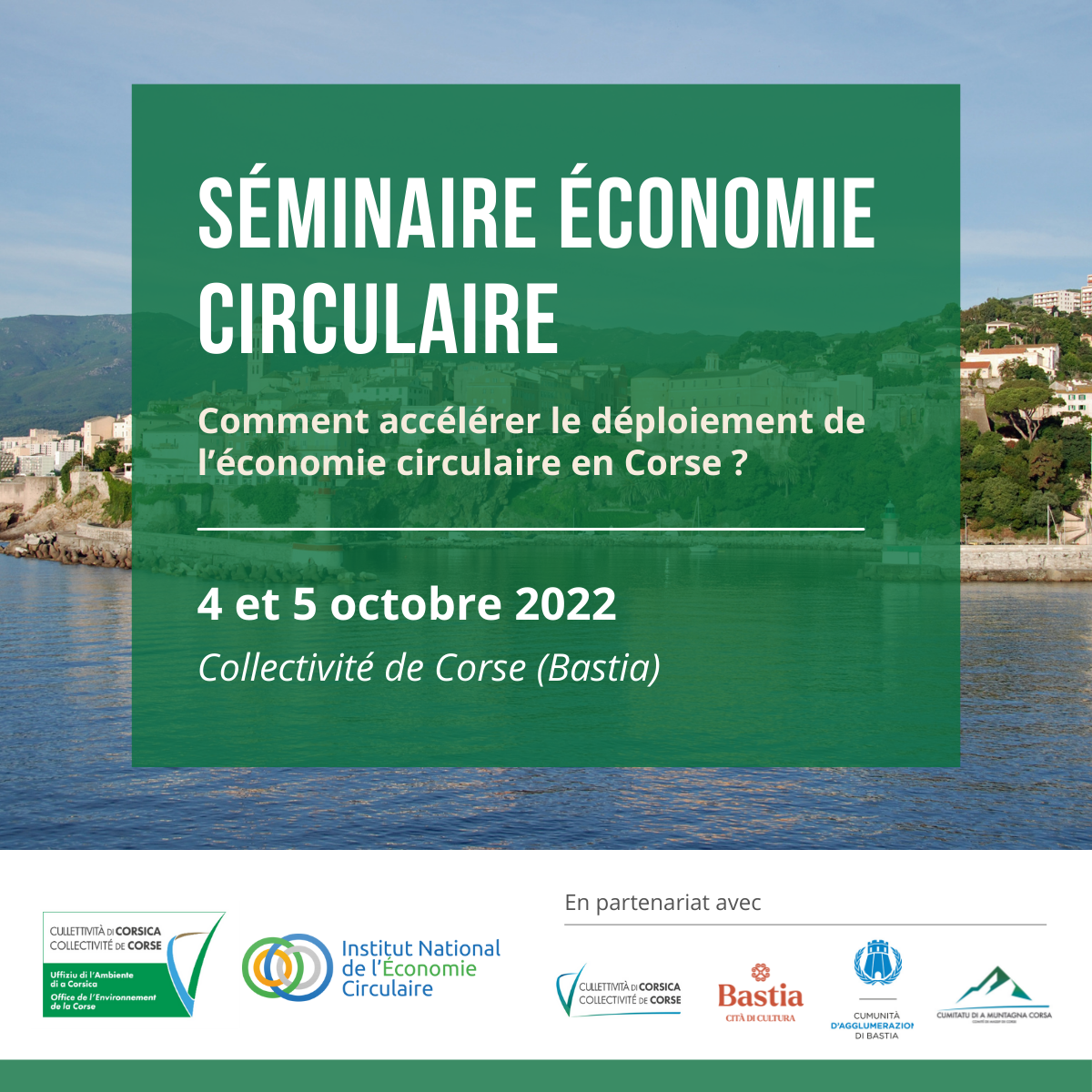 Séminaire Corse « Économie circulaire » les 4 et 5 octobre à Bastia