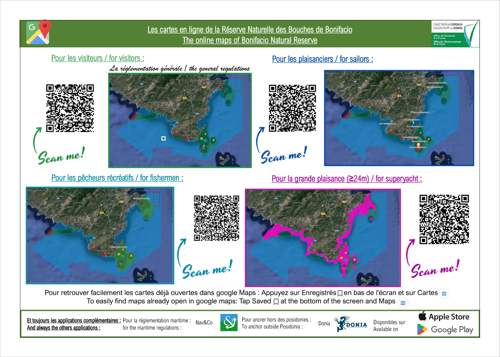 La réserve Naturelle des Bouches de Bonifacio - cartes en ligne