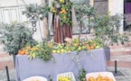 La belle saison des agrumes qui sont bénis avec les pains