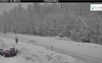 Le col de Vizzavona enneigé en ce début d'année 2021 : contactez le PC Neige avant de prendre la route