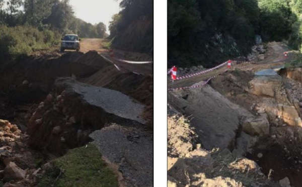 Un incroyable glissement de terrain a emporté 200 mètres de route